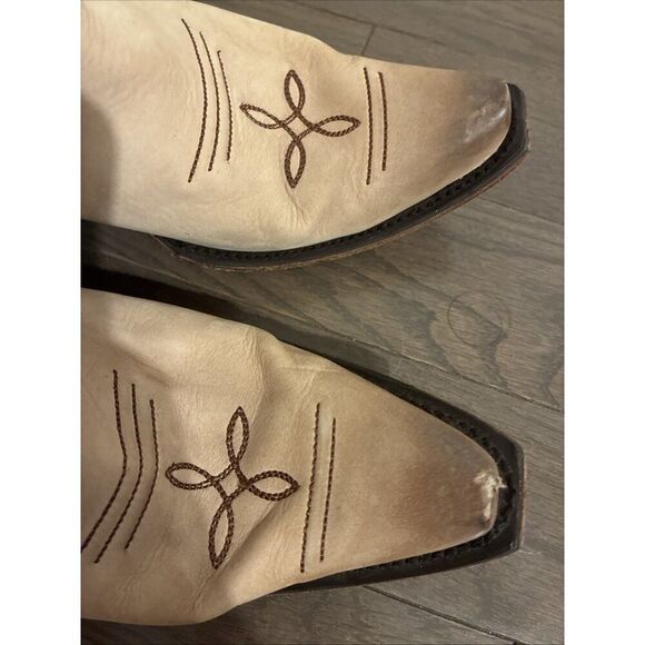 Junk Gypsy Genuine Leather Solid Beige Lace Up Over Knee Western Boots 8.5 - Picture 7 of 8